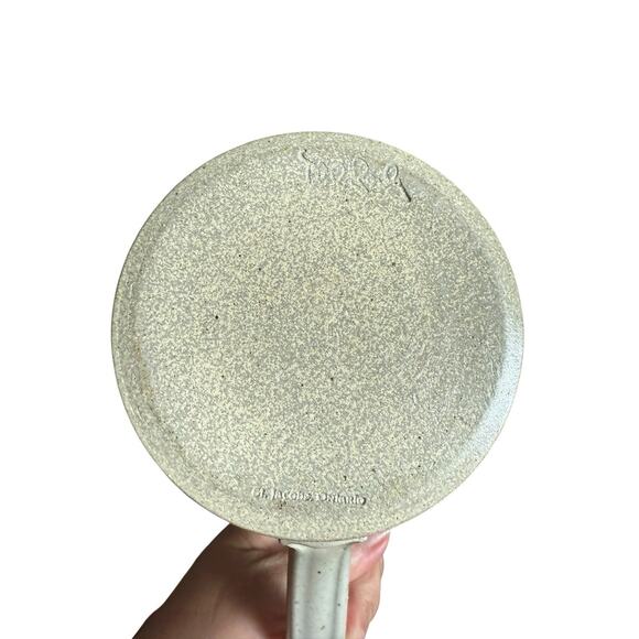 Studio hurricane lamp Art Pottery Oil Lamp Handle Blue Grey Signed St Jacobs - Picture 5 of 5